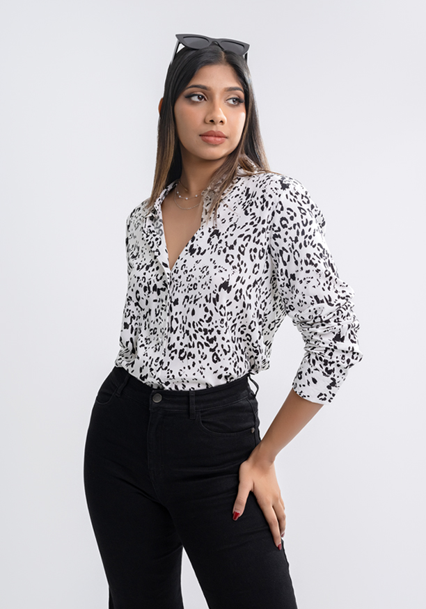 LISA LONG SLEEVE PRINTED BLOUSE